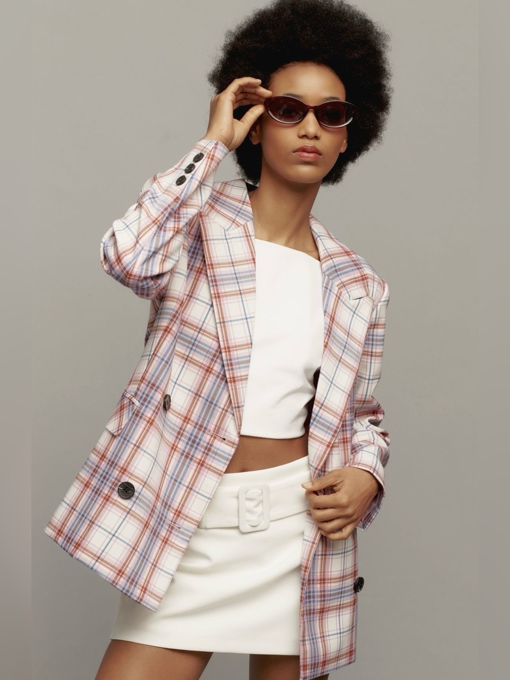 Anthropologie Avec Les Filles Plaid Blazer